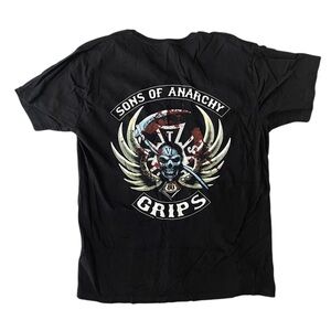 Sons of Anarchy Grips Motorcycle Black Short Sleeved Graphic Shirt